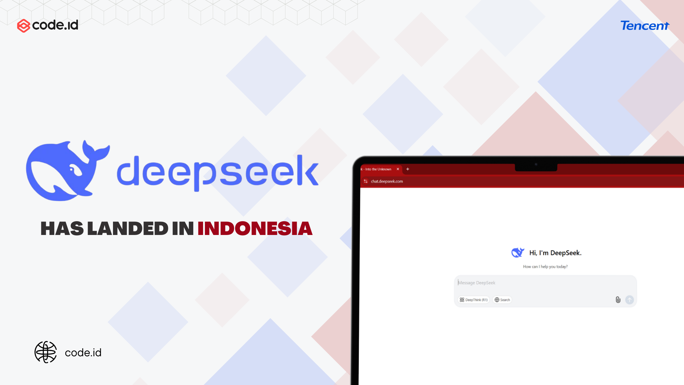 Official Code.id badge as a Tencent Partner for DeepSeek AI Indonesia solutions.